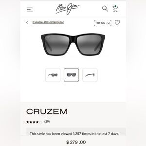 Perfect Condition. Maui Jim Cruzem Sunglasses STG-BG 57 16 139